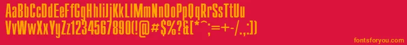 フォントCompact – 赤い背景にオレンジの文字