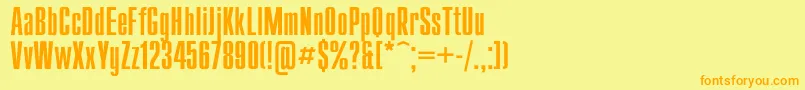 フォントCompact – オレンジの文字が黄色の背景にあります。