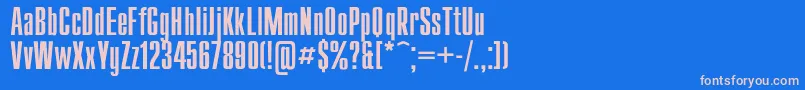 フォントCompact – ピンクの文字、青い背景