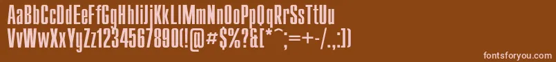 Compact-fontti – vaaleanpunaiset fontit ruskealla taustalla