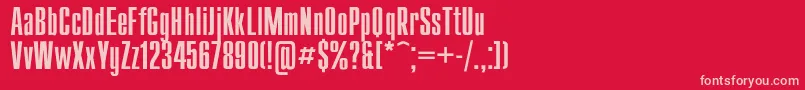 Compact-fontti – vaaleanpunaiset fontit punaisella taustalla