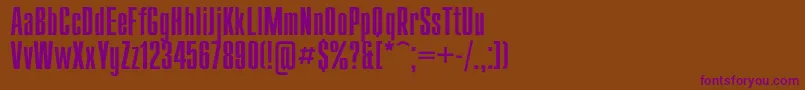 Compact-fontti – violetit fontit ruskealla taustalla