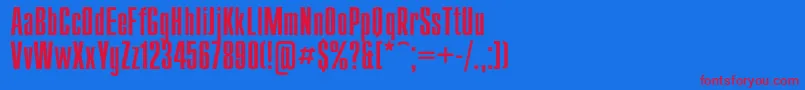 フォントCompact – 赤い文字の青い背景