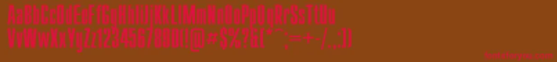 フォントCompact – 赤い文字が茶色の背景にあります。