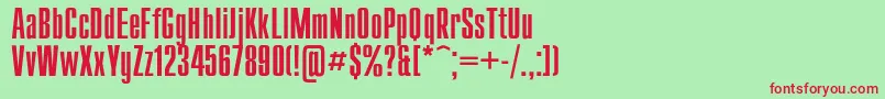 フォントCompact – 赤い文字の緑の背景