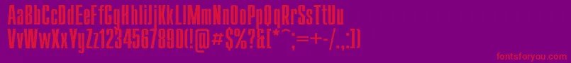 フォントCompact – 紫の背景に赤い文字