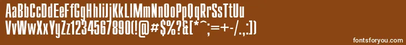 Шрифт Compact – белые шрифты на коричневом фоне