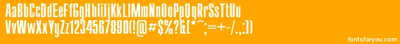 Шрифт Compact – белые шрифты на оранжевом фоне