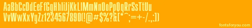 Compact-fontti – keltaiset fontit oranssilla taustalla