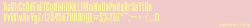 Compact-fontti – keltaiset fontit vaaleanpunaisella taustalla