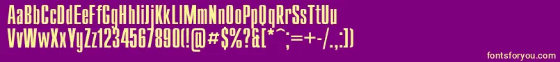 Compact-fontti – keltaiset fontit violetilla taustalla