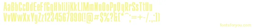 フォントCompact – 白い背景に黄色の文字