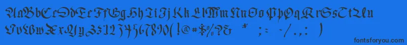 Шрифт Necromancer – чёрные шрифты на синем фоне