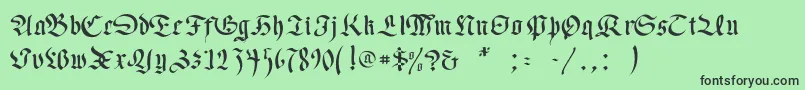 フォントNecromancer – 緑の背景に黒い文字