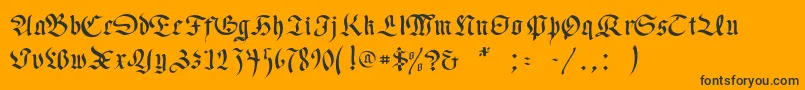 Necromancer Font – Black Fonts on Orange Background