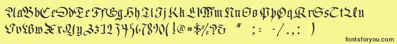 Necromancer Font – Black Fonts on Yellow Background