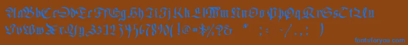 フォントNecromancer – 茶色の背景に青い文字