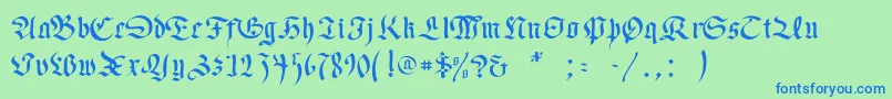 Necromancer Font – Blue Fonts on Green Background