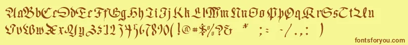 Necromancer Font – Brown Fonts on Yellow Background