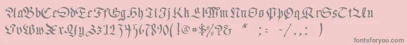フォントNecromancer – ピンクの背景に灰色の文字
