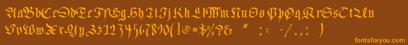 Necromancer Font – Orange Fonts on Brown Background