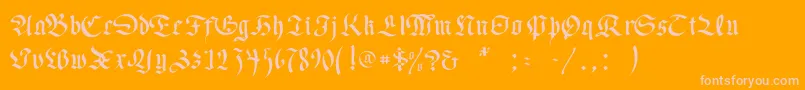 Necromancer Font – Pink Fonts on Orange Background