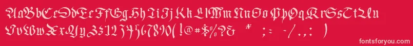 Necromancer Font – Pink Fonts on Red Background