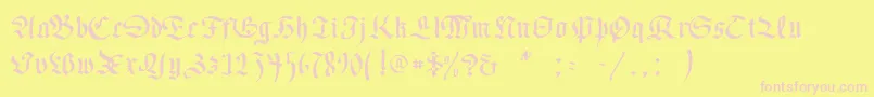 Necromancer Font – Pink Fonts on Yellow Background