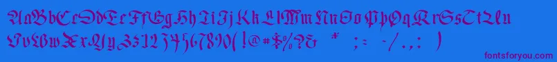 Necromancer Font – Purple Fonts on Blue Background