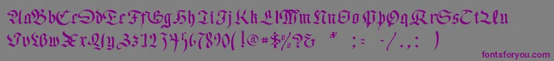 Necromancer-Schriftart – Violette Schriften auf grauem Hintergrund