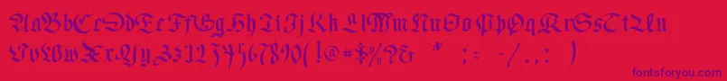 Шрифт Necromancer – фиолетовые шрифты на красном фоне