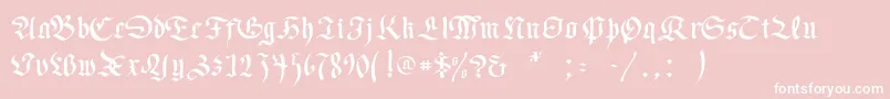 Necromancer-Schriftart – Weiße Schriften auf rosa Hintergrund