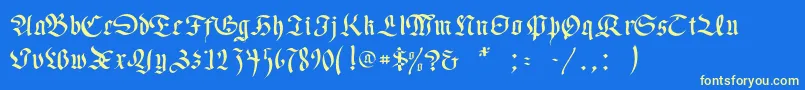 fuente Necromancer – Fuentes Amarillas Sobre Fondo Azul