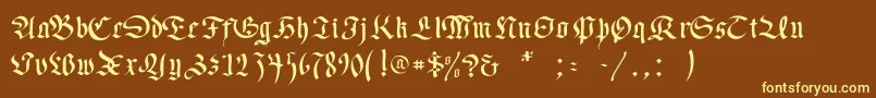 Necromancer Font – Yellow Fonts on Brown Background