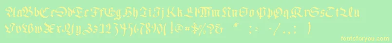 Necromancer-fontti – keltaiset fontit vihreällä taustalla