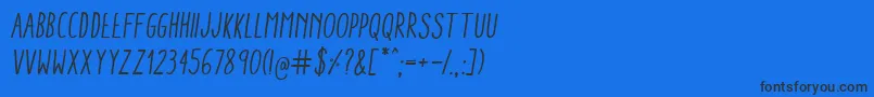 フォントAracneCondensedRegularItalic – 黒い文字の青い背景