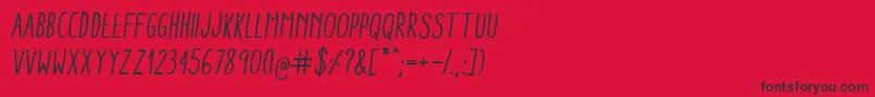AracneCondensedRegularItalic Font – Black Fonts on Red Background