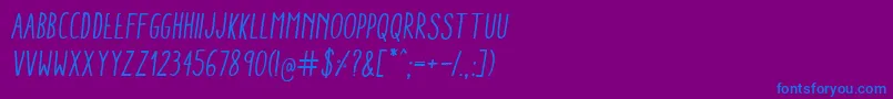 AracneCondensedRegularItalic Font – Blue Fonts on Purple Background