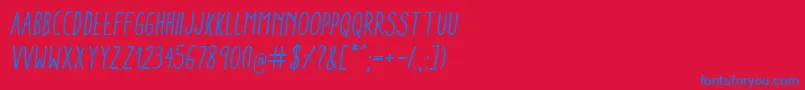 AracneCondensedRegularItalic Font – Blue Fonts on Red Background