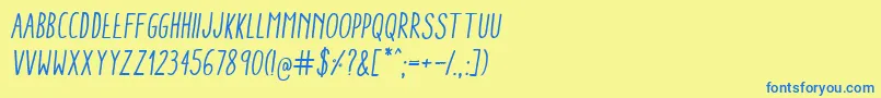 Czcionka AracneCondensedRegularItalic – niebieskie czcionki na żółtym tle