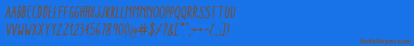 AracneCondensedRegularItalic Font – Brown Fonts on Blue Background
