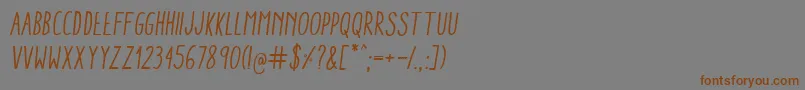AracneCondensedRegularItalic Font – Brown Fonts on Gray Background