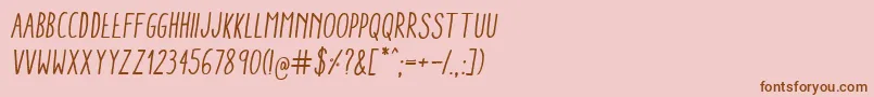 AracneCondensedRegularItalic Font – Brown Fonts on Pink Background