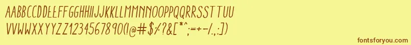 AracneCondensedRegularItalic Font – Brown Fonts on Yellow Background