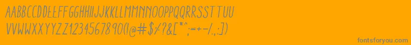 More about AracneCondensedRegularItalic Font AracneCondensedRegularItalic Font – Gray Fonts on Orange Background