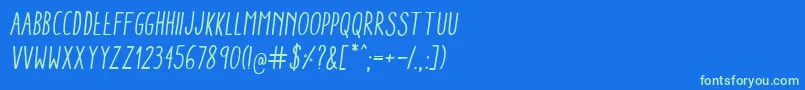 Шрифт AracneCondensedRegularItalic – зелёные шрифты на синем фоне