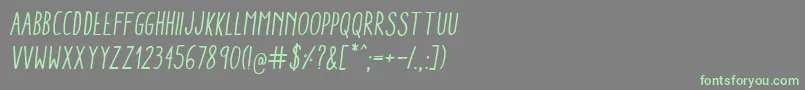 AracneCondensedRegularItalic Font – Green Fonts on Gray Background