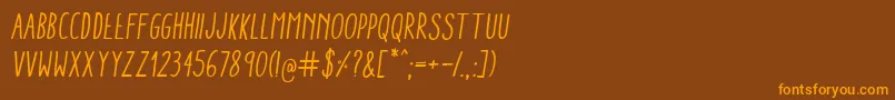 AracneCondensedRegularItalic Font – Orange Fonts on Brown Background