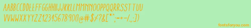 AracneCondensedRegularItalic Font – Orange Fonts on Green Background