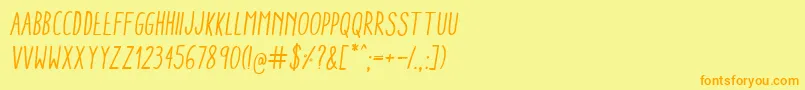 AracneCondensedRegularItalic Font – Orange Fonts on Yellow Background